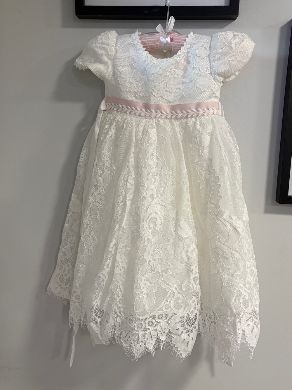 Baby girl lace christening dress baptism gown